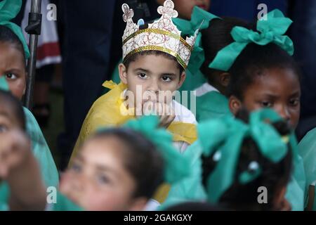 salvador, bahia, brésil - september10, 2015: Les enfants d'un centre public de garderie sont vus dans une salle de classe dans la ville de Salvador. Banque D'Images