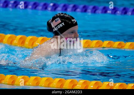 31 juillet 2021, Tokyo, Kanto, Japon: Lydia Jacoby (Etats-Unis) dans la finale mixte du relais 4 x 100 m medley lors des Jeux Olympiques d'été de Tokyo 2020 au Centre aquatique de Tokyo. (Image de crédit : © David McIntyre/ZUMA Press Wire) Banque D'Images