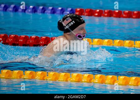 31 juillet 2021, Tokyo, Kanto, Japon: Lydia Jacoby (Etats-Unis) dans la finale mixte du relais 4 x 100 m medley lors des Jeux Olympiques d'été de Tokyo 2020 au Centre aquatique de Tokyo. (Image de crédit : © David McIntyre/ZUMA Press Wire) Banque D'Images