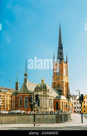 Construction de l'Église Riddarholm Kyrka Riddarholm à Stockholm, en Suède. Banque D'Images