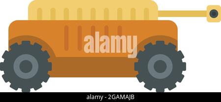 Icône de machine agricole à conduite automatique. Illustration plate de l'icône de vecteur de machine agricole auto-pilotante isolée sur fond blanc Illustration de Vecteur