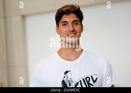 Gabriel Medina Portrait de surfeur au village des athlètes des Jeux Olympiques de Rio 2016, champion du monde du surf, équipe nationale brésilienne Banque D'Images