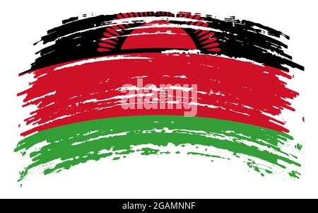 Drapeau du Malawi en forme de pinceau grunge, image vectorielle Illustration de Vecteur