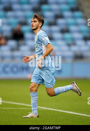 Iker Pozo de Manchester City en action lors du match d'avant-saison au stade Academy, Manchester. Date de la photo: Samedi 31 juillet 2021. Banque D'Images