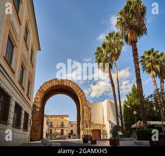 Arche de Trajan à Merida. Centre-ville de Merida, province de Badajoz, Estrémadure, Espagne. Banque D'Images