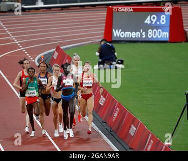 Tokyo, Kanto, Japon. 31 juillet 2021. Sara Kuivisto (fin) participe à la demi-finale féminine du 800m lors des Jeux Olympiques d'été de Tokyo 2020 au stade olympique. (Image de crédit : © David McIntyre/ZUMA Press Wire) Banque D'Images