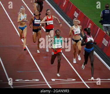 Tokyo, Kanto, Japon. 31 juillet 2021. Sara Kuivisto (fin) participe à la demi-finale féminine du 800m lors des Jeux Olympiques d'été de Tokyo 2020 au stade olympique. (Image de crédit : © David McIntyre/ZUMA Press Wire) Banque D'Images