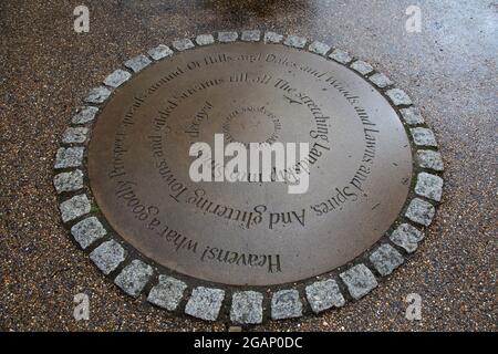 La plaie du roi Henry, où Henry VIII regardait une fusée de la Tour de Londres, indiquant qu'Anne Boleyn avait été exécutée, Pembroke Lodge Gardens Banque D'Images