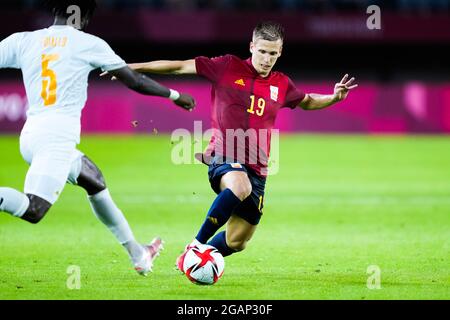 Dani OLMO (ESP) pendant les Jeux Olympiques Tokyo 2020, football masculin quart-finale entre l'Espagne et la Côte d'Ivoire le 31 juillet 2021 au stade Miyagi à Miyagi, Japon - photo Kishimoto / DPPI Banque D'Images