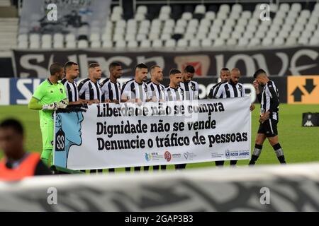 Rio de Janeiro, Brésil. 31 juillet 2021. Banner pendant Botafogo x Vasco da Gama tenu au stade Nilton Santos pour le 15e tour de la série B de Campeonato Brasileiro ce samedi soir (31e), à Rio de Janeiro, RJ. Credit: Celso Pupo/FotoArena/Alamy Live News Banque D'Images