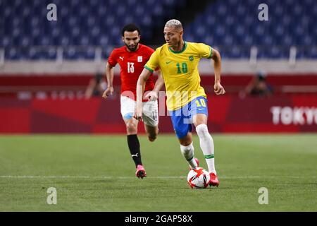 Tokyo, Giappone. 31 juillet 2021. RICHARLISON (BRA) lors des Jeux Olympiques Tokyo 2020, quart de finale des hommes de football entre le Brésil et l'Egypte le 31 juillet 2021 au stade Saitama à Saitama, Japon - photo Kishimoto/DPPI crédit: Agence photo indépendante/Alamy Live News Banque D'Images