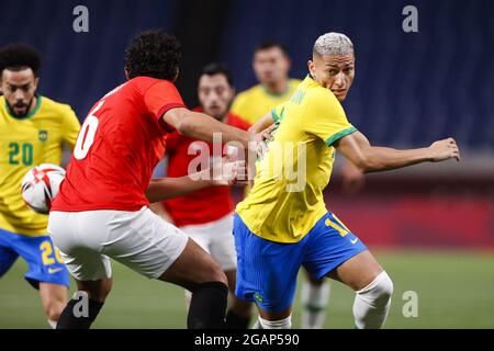 Tokyo, Giappone. 31 juillet 2021. RICHARLISON (BRA) lors des Jeux Olympiques Tokyo 2020, quart de finale des hommes de football entre le Brésil et l'Egypte le 31 juillet 2021 au stade Saitama à Saitama, Japon - photo Kishimoto/DPPI crédit: Agence photo indépendante/Alamy Live News Banque D'Images