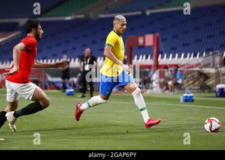 Tokyo, Giappone. 31 juillet 2021. RICHARLISON (BRA) lors des Jeux Olympiques Tokyo 2020, quart de finale des hommes de football entre le Brésil et l'Egypte le 31 juillet 2021 au stade Saitama à Saitama, Japon - photo Kishimoto/DPPI crédit: Agence photo indépendante/Alamy Live News Banque D'Images