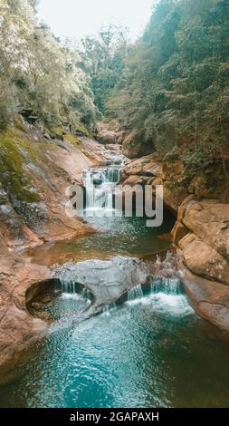 Chute d'eau Macquarie Pass Rock Jump. Banque D'Images