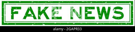 Grunge vert fake news mot caoutchouc business SEAL timbre sur arrière-plan blanc Illustration de Vecteur