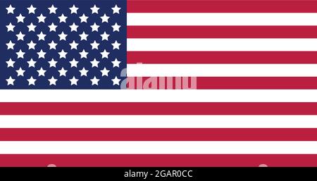 USA drapeau américain vecteur, drapeau américain couleur naturelle, drapeau américain taille originale et couleurs illustration Illustration de Vecteur