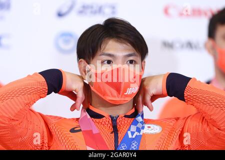 Tokyo, Japon. 1er août 2021. Hifumi Abe (JPN) Judo : médaillé de judo japonais lors de la conférence de presse pour les Jeux Olympiques de Tokyo 2020 à la Maison du Japon à Tokyo, Japon . Credit: AFLO SPORT/Alay Live News Banque D'Images