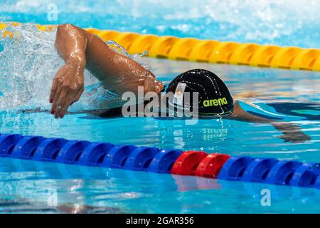 TOKYO, JAPON - JUILLET 28 : Ranomi Kromowidjojo des pays-Bas en compétition avec les femmes Freestyle de 100m pendant les Jeux Olympiques de Tokyo 2020 à l'Aqua de Tokyo Banque D'Images