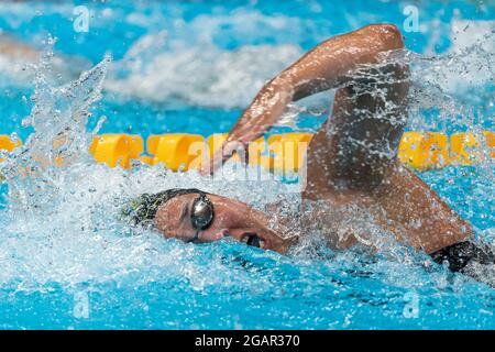 TOKYO, JAPON - JUILLET 28 : Ranomi Kromowidjojo des pays-Bas en compétition avec les femmes Freestyle de 100m pendant les Jeux Olympiques de Tokyo 2020 à l'Aqua de Tokyo Banque D'Images