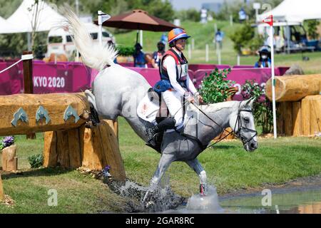 TOKYO, JAPON - 1er AOÛT : Janneke Boonzaaijer des pays-Bas en compétition sur Evanting Cross Country pendant les Jeux Olympiques de Tokyo 2020 au Parc Equestrian le 1er août 2021 à Tokyo, Japon (photo de PIM Waslander/Orange Pictures) NOCNSF Banque D'Images