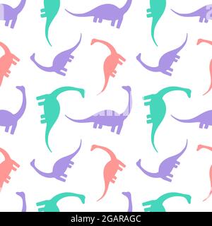 Motif sans couture avec dinosaures sur fond blanc Illustration de Vecteur