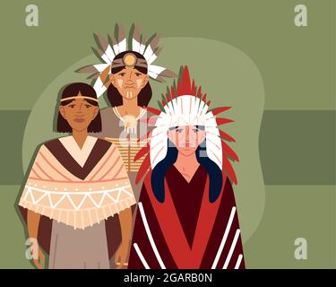 groupe autochtone hommes Illustration de Vecteur