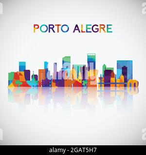 Silhouette de Porto Alegre dans un style géométrique coloré. Symbole de votre conception. Illustration vectorielle. Illustration de Vecteur