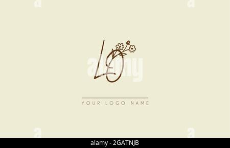 Lettre initiale LO ou OL Signature manuscrite mariage botanique icône florale logo illustration vectorielle Illustration de Vecteur