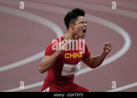 1er août 2021 : Bingtian su pendant 100 mètres pour hommes aux Jeux Olympiques de Tokyo, stade olympique de Tokyo, Tokyo, Japon}. Prix Kim/CSM Banque D'Images