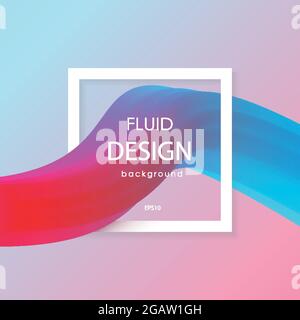 Formes 3D liquide colorées abstraites. Chemins de couleur liquide. Design moderne de l'affiche de communication visuelle. Illustration vectorielle. Illustration de Vecteur