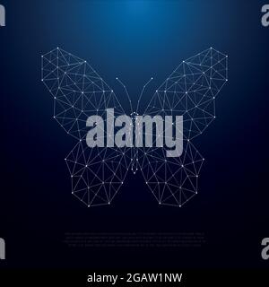 Silhouette basse en poly papillon. Magnifique illustration géométrique de papillon. Conception vectorielle. Illustration de Vecteur