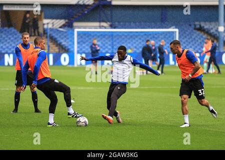 Les joueurs de Sheffield Wednesday pendant l'échauffement avant le match Banque D'Images