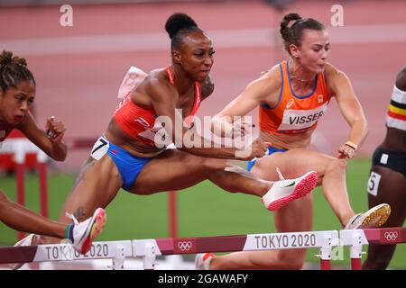 Tokyo, Japon. 1er août 2021. CAMACHO-QUINN Jasmine (PUR) Athlétisme : semi-finale des femmes à 100m haies lors des Jeux Olympiques de Tokyo 2020 au Stade National de Tokyo, Japon . Credit: Yohei Osada/AFLO SPORT/Alay Live News Banque D'Images