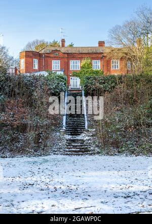 Southcrest Wood à Redditch, Worcestershire pendant l'hiver. Banque D'Images