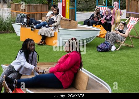 LONDRES, ROYAUME-UNI. 31 JUILLET. Vues générales de la zone de fanzone des Jeux Olympiques de Tokyo 2020 à Westfield Londres le 31 juillet 2021 à Londres, en Angleterre. (Credit: Tejas Sandhu | MI News) Banque D'Images