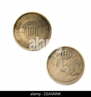 Jordanian 100 Fils coin - 1949 - Abdullah i version Banque D'Images