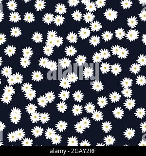 Motif simple sans coutures avec marguerites Illustration de Vecteur