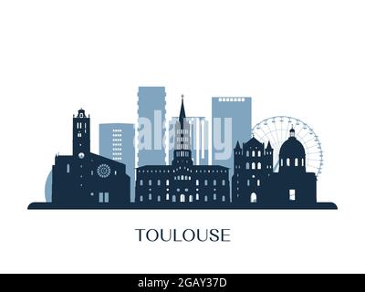 Horizon de Toulouse, silhouette monochrome. Illustration vectorielle. Illustration de Vecteur