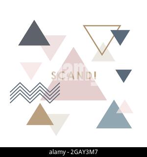 Bannière moderne en triangle abstrait de style scandinave. Arrière-plan vectoriel. Illustration de Vecteur