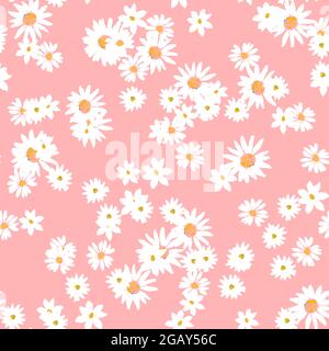 Motif simple sans coutures avec marguerites Illustration de Vecteur