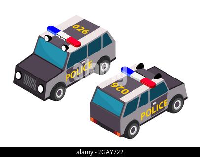 Régulation isométrique de la circulation dans la municipalité de la voiture à réponse rapide Illustration de Vecteur