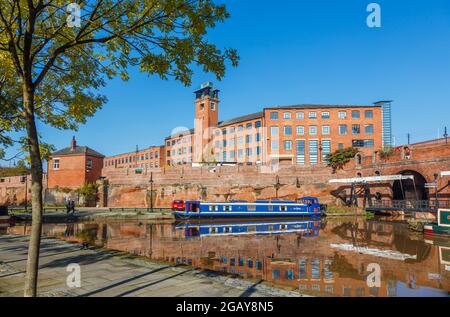 Grocers Warehouse et Castlefield Basin, canal Bridgewater, parc du patrimoine urbain Castlefield, Manchester, nord-ouest de l'Angleterre, Royaume-Uni Banque D'Images