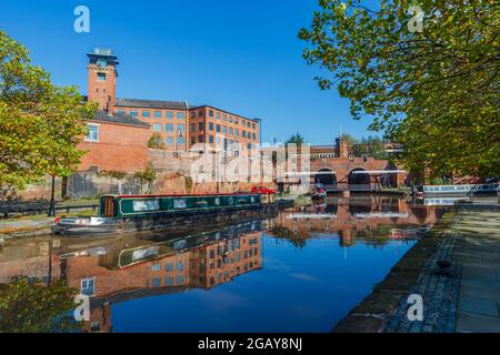 Grocers Warehouse et Castlefield Basin, canal Bridgewater, parc du patrimoine urbain Castlefield, Manchester, nord-ouest de l'Angleterre, Royaume-Uni Banque D'Images