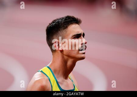 Tokyo, Japon, 1er août 2021. Brandon Starc, de Team Australia, lors de la finale du saut-en-haut masculin, le 9 e jour des Jeux Olympiques de Tokyo en 2020. Credit: Pete Dovgan/Speed Media/Alay Live News Banque D'Images