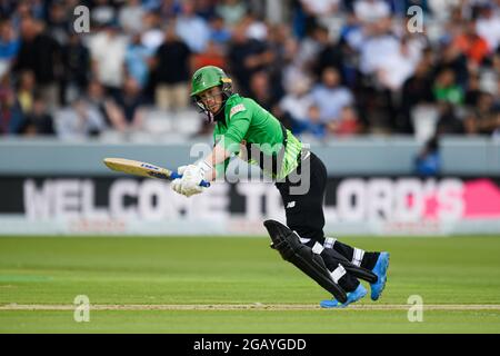 LONDRES, ROYAUME-UNI. 01 août 2021. Alex Davies de Southern Brave pendant la centaine entre London Spirit et Southern Brave à Lord's le dimanche 01 août 2021 à LONDRES EN ANGLETERRE. Credit: Taka G Wu/Alay Live News Banque D'Images