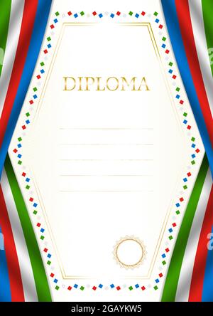 Cadre vertical et bordure avec drapeau de Guinée équatoriale, éléments de modèle pour votre certificat et diplôme. Vecteur. Illustration de Vecteur