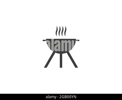 Barbecue, icône du gril. Illustration vectorielle. conception plate. Illustration de Vecteur