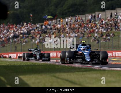 31 OCON Esteban (fra), Alpine F1 A521, action pendant la Formule 1 Magyar Nagydij 2021, Grand Prix de Hongrie, 11e tour du Championnat du monde de Formule 1 2021 de la FIA du 30 juillet au 1er août 2021 sur la Hungaroring, à Mogyorod, près de Budapest, Hongrie - photo DPPI Banque D'Images