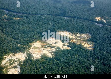 Open Pit Gold Mine au Guyana, en Amérique du Sud Banque D'Images