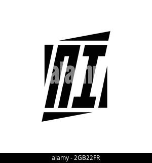 MONOGRAMME NI logo avec modèle de conception de style moderne isolé sur fond blanc Illustration de Vecteur